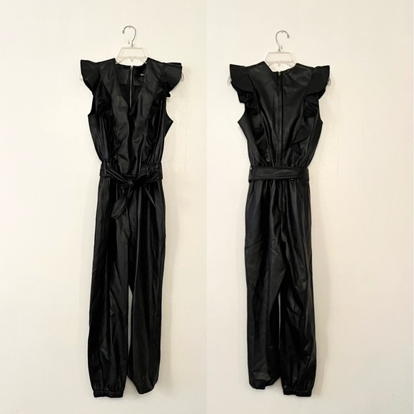 Blank NYC Tressa Black Faux Leather Jumpsuit - Picture 4 of 9